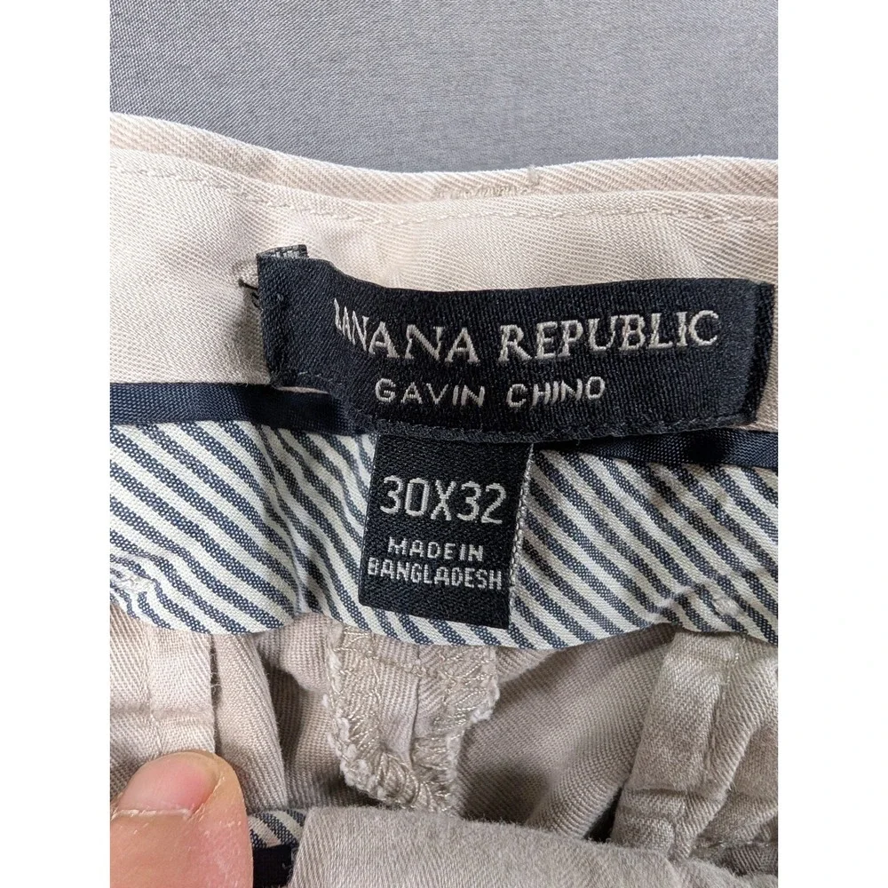 Banana Republic Fulton Skinny Fit Chino Pants Mens 30x32 Khaki Beige Cotton